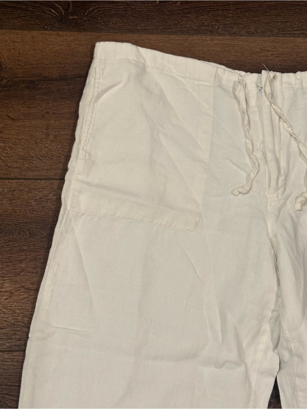 GAP White Wide-Leg Drawstring Utility Pants - Picture 3 of 6